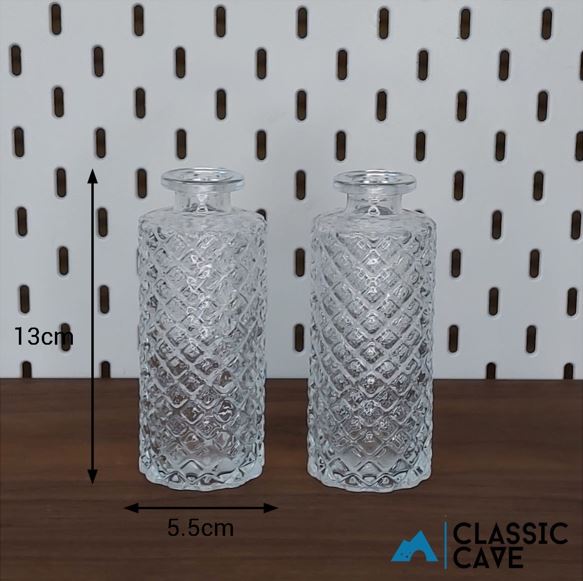 Transparent Glass Engraved Vase