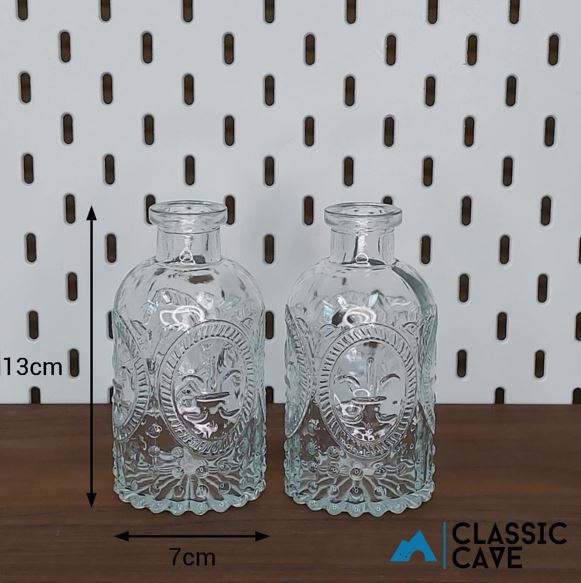 Transparent Glass Engraved Vase