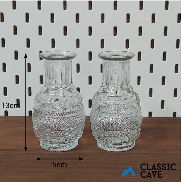 Transparent Glass Engraved Vase