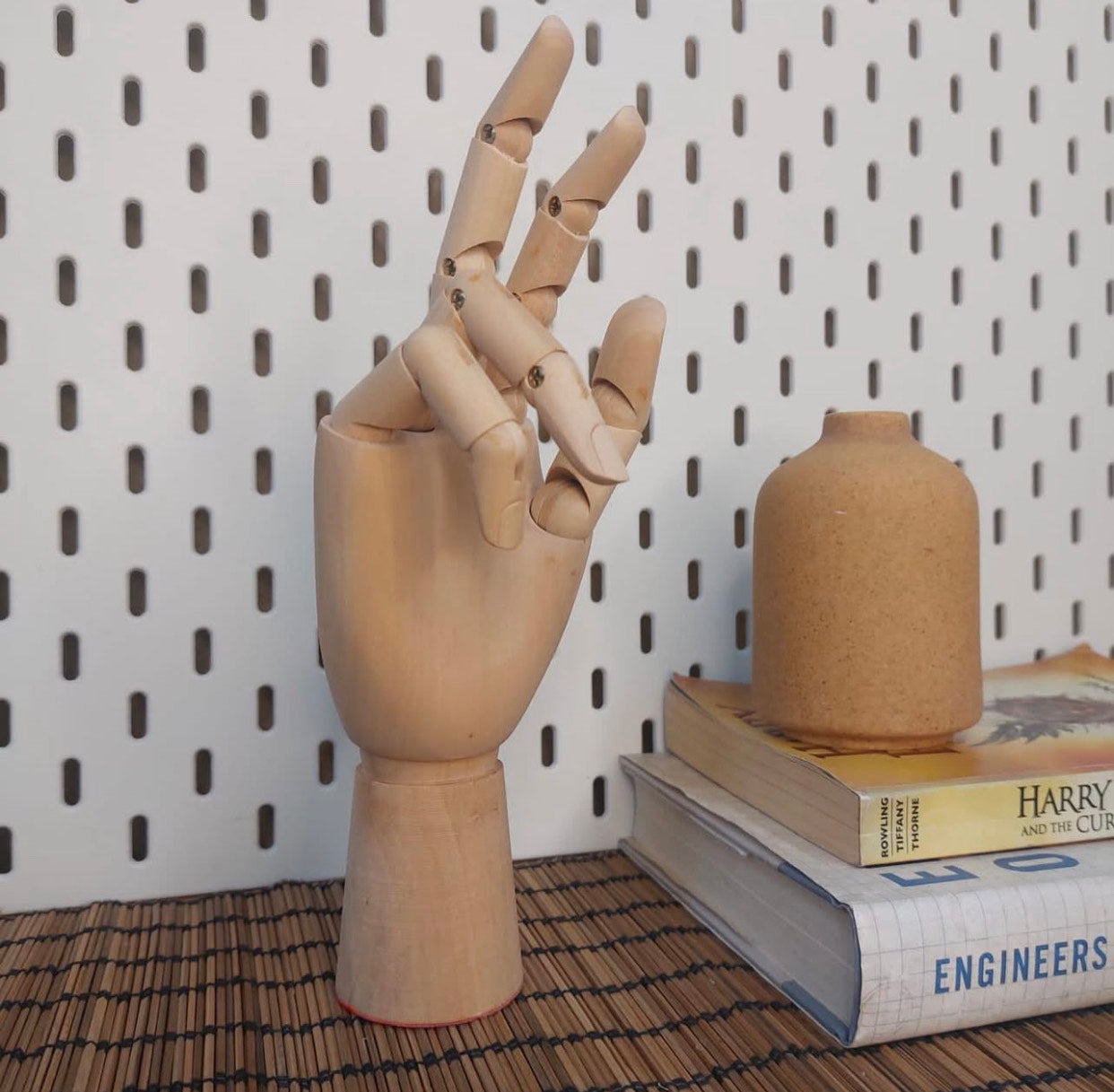 Wood Human and Hand Statue
