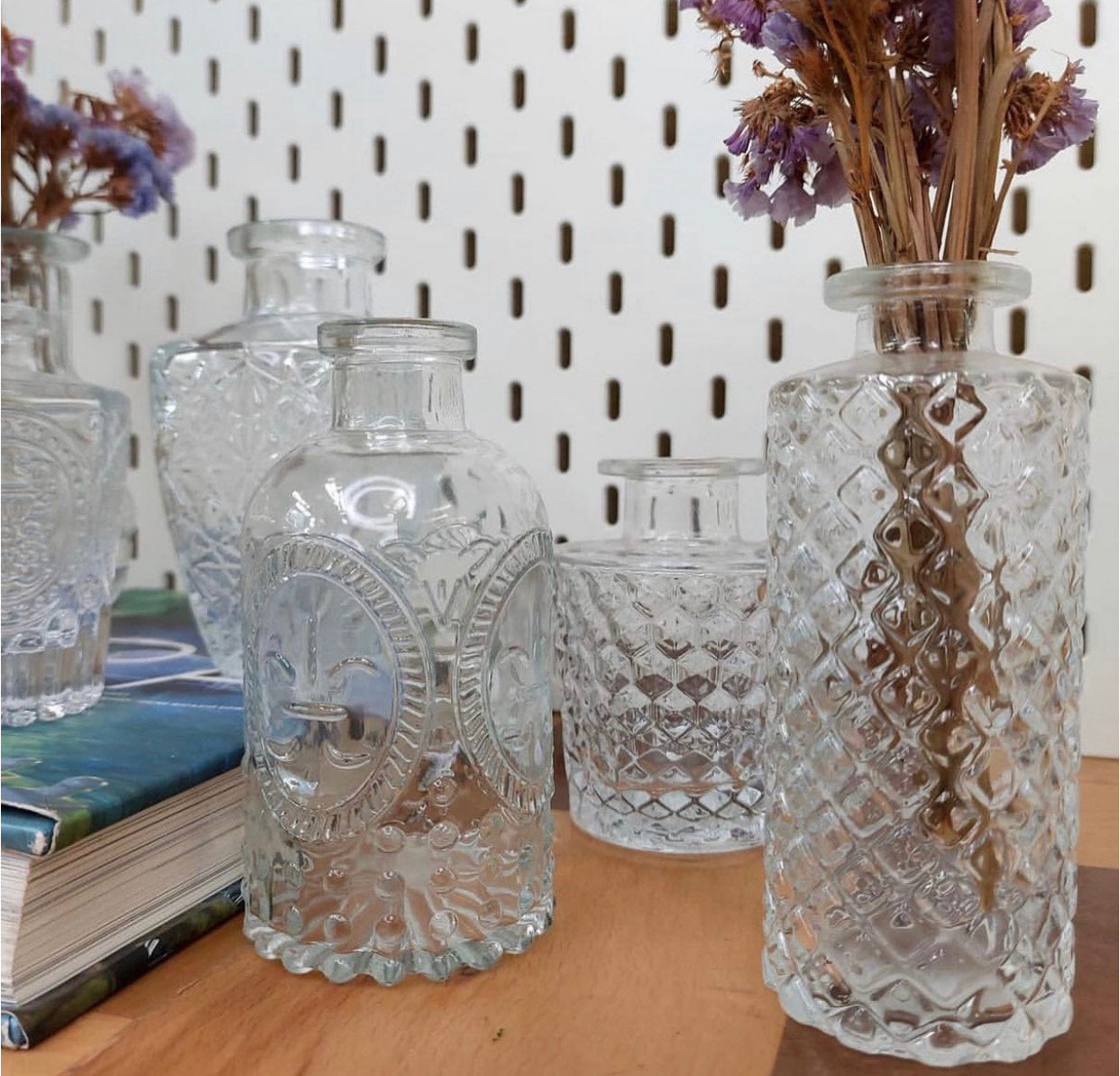 Transparent Glass Engraved Vase