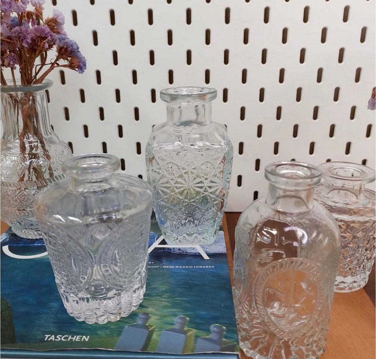 Transparent Glass Engraved Vase