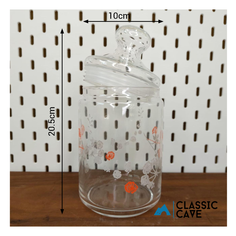 Floral Glass Jar - Set of 2