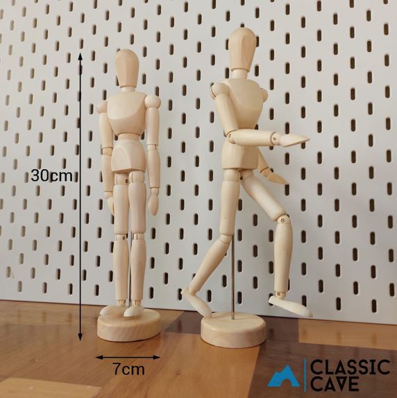 Wood Human and Hand Statue