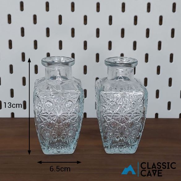 Transparent Glass Engraved Vase